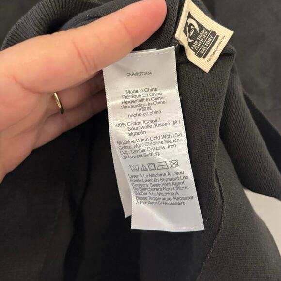 NWT Madewell Three-Button Sweater Polo Shirt In Black Coal Size L - Picture 5 of 6